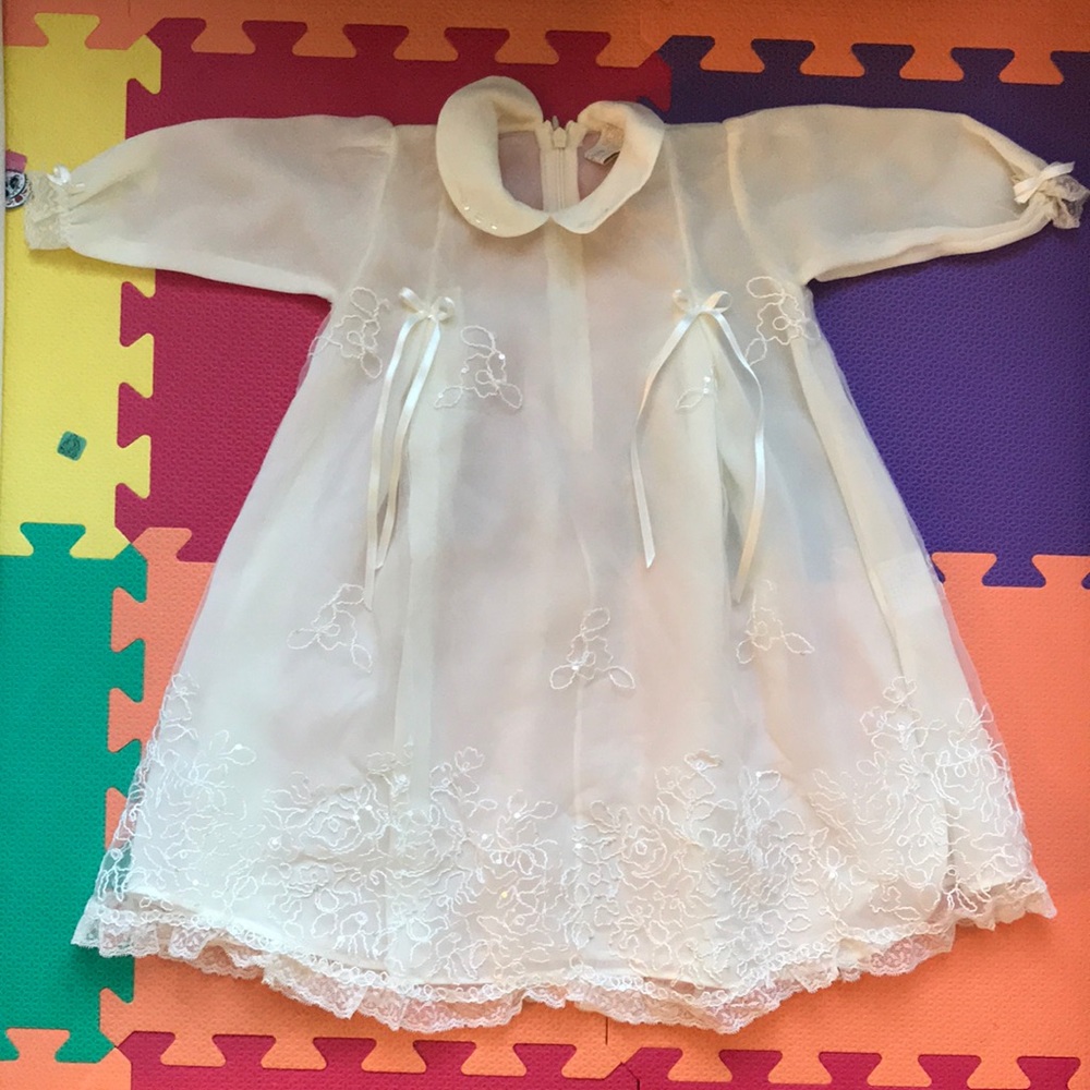 100% silk made in Italy christening gown
